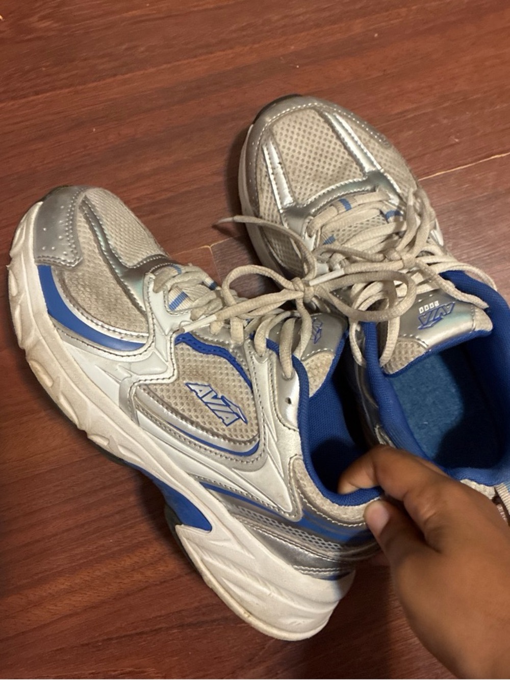 Avia Silver and Blue Women’s Running Sneakers